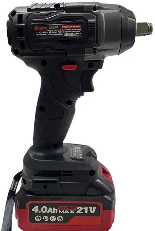 Edon UAW-21/500CBL Гайковерт ударный аккумул. бесщеточ. (21В, 500Нм, Li-Ion 2х4,0Ач;ЗУ 1х2А) 5