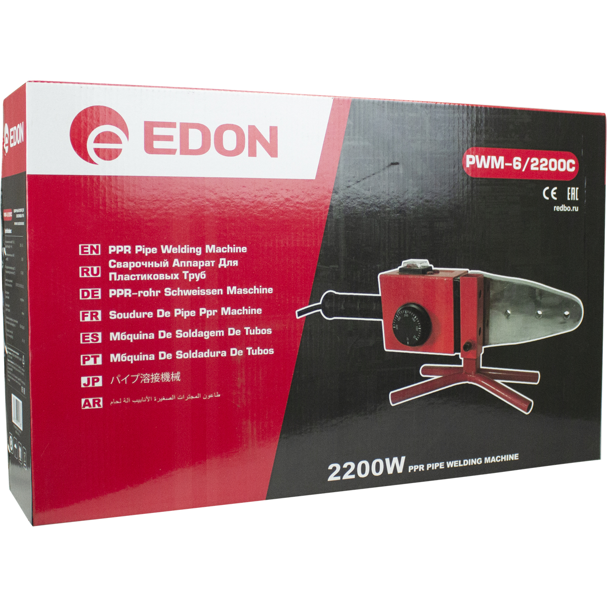 Edon PWM-6/2200C Аппарат сварочный для пластиковых труб (2200Вт; 50-300°С; 20/25/32/40/50/63мм) 10