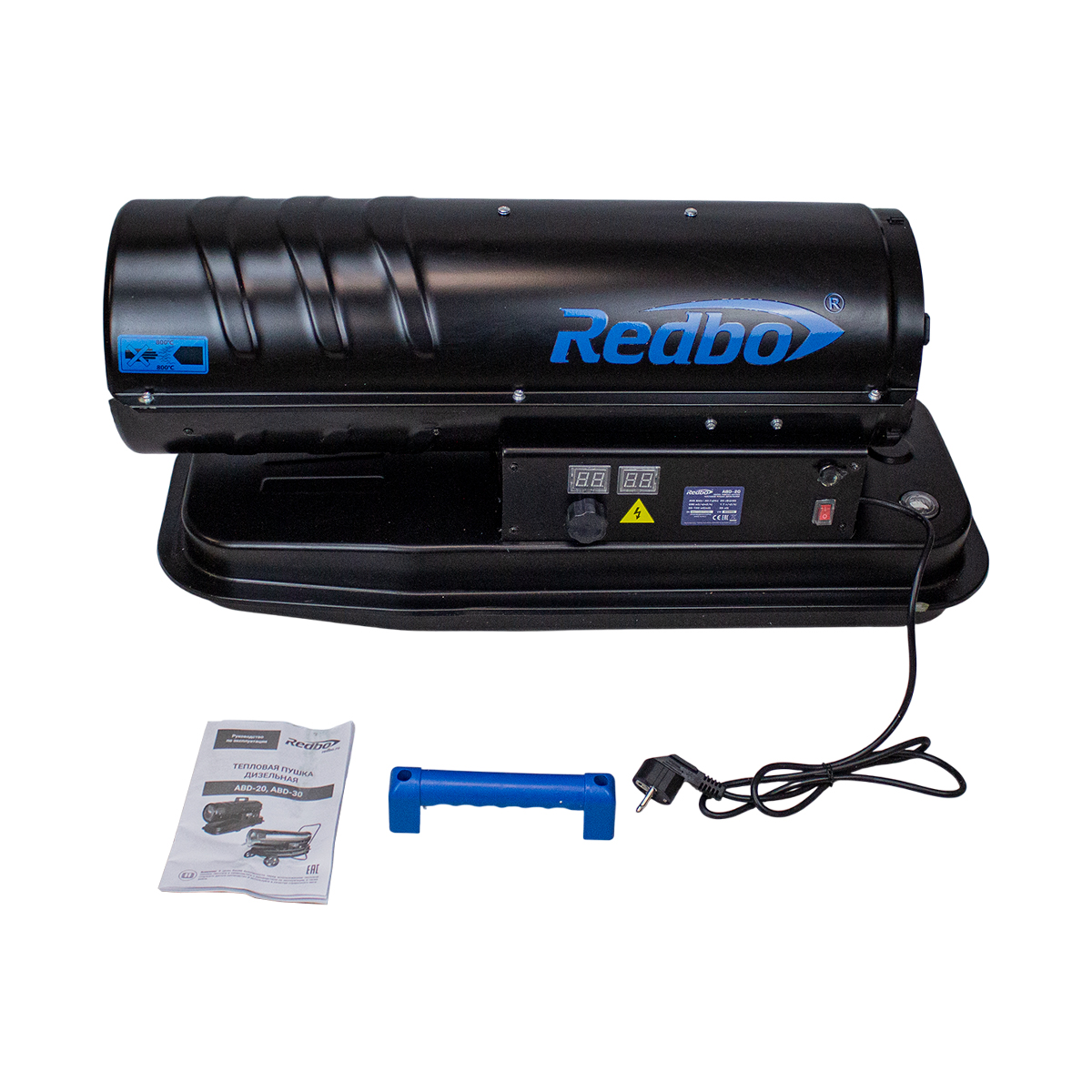 REDBO ABD-20 Пушка дизельная тепловая (20кВт, 2 дисплея,цифр индикатор, 50-150м2, 680 м3, бак 20л) 3