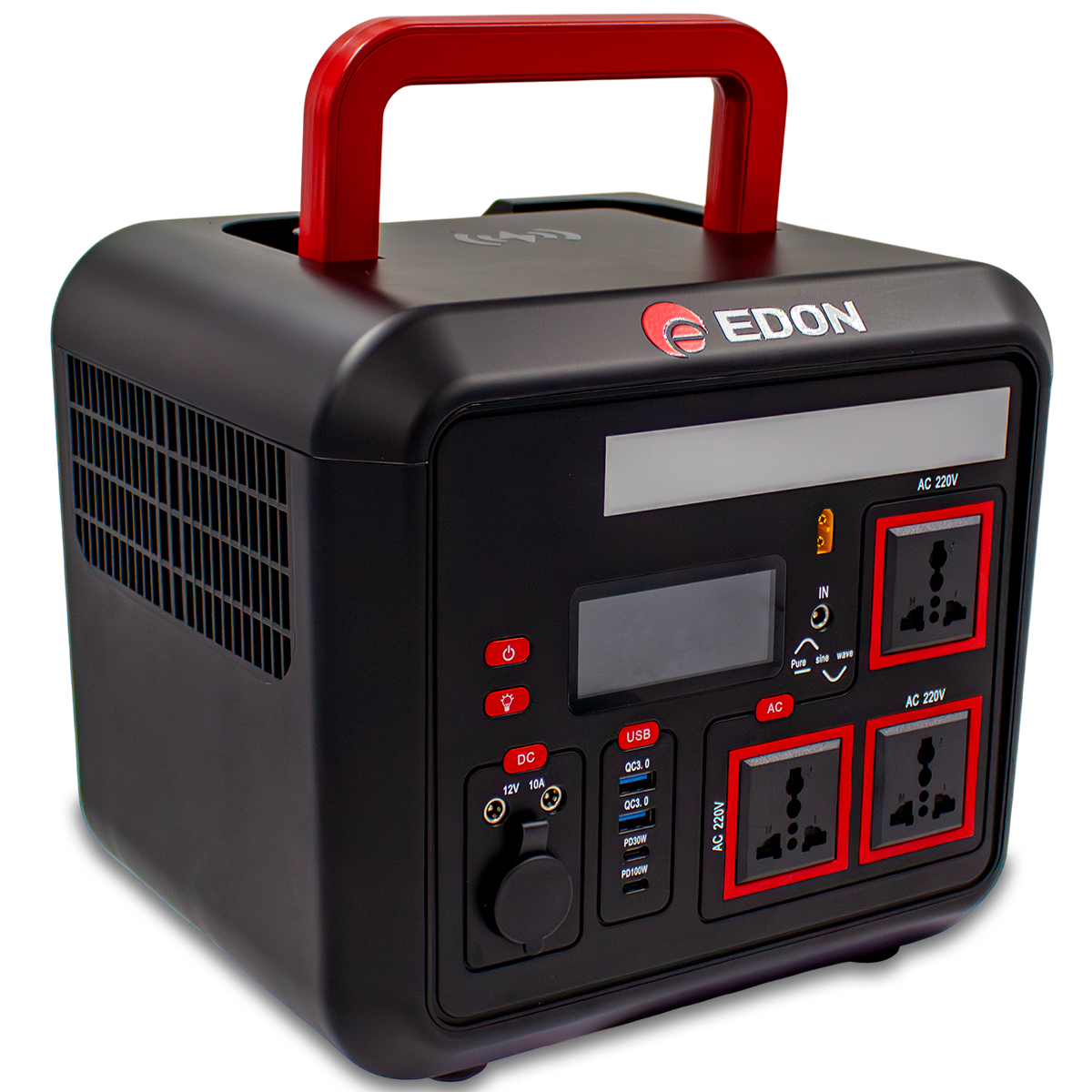 Edon PES-1200 Электростанция портативная (1200Вт;LiFePO4;12.8В/100Ач(1280Вт/ч, дисплей, LED подсвет) 2
