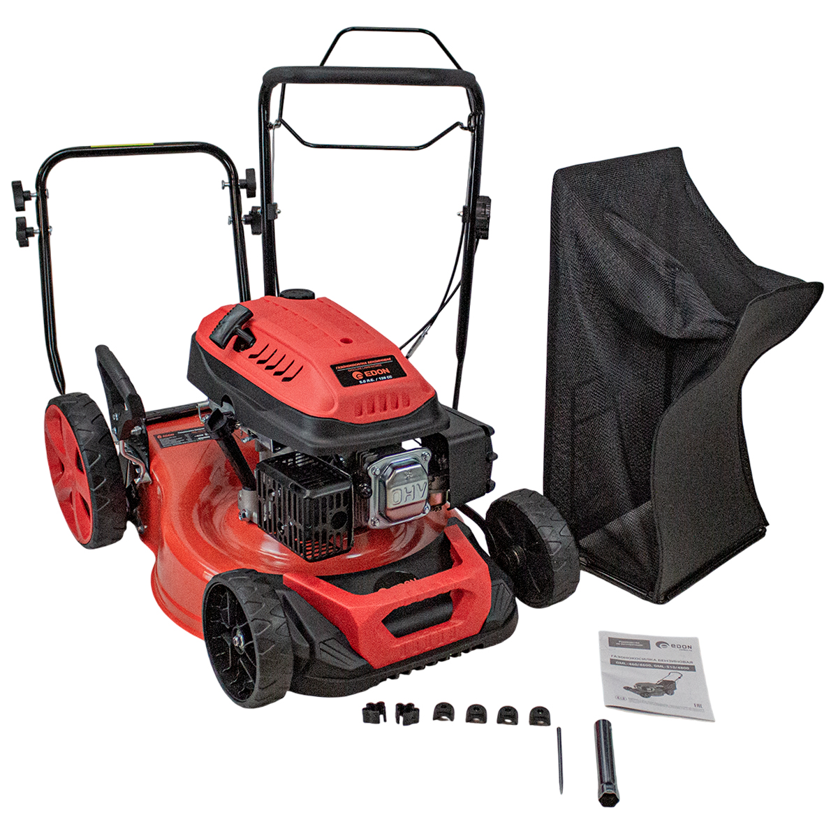 Edon GML-460/4600 Газонокосилка бензиновая (5 л.с, 139см3; самоходная; 60л; 18-68мм; 460мм) 5