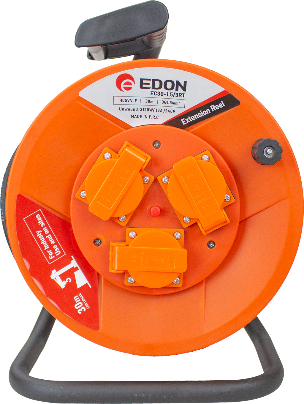 Edon EC30-1.5/3RT Удлинитель (катушка, 30м, 3G1.5мм, 3 розетки) 2