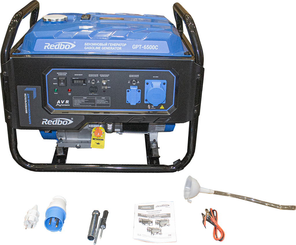 REDBO GPT-6500C Генератор бензиновый (420см3, 5.0 кВт./5.5 кВт, ручной стартер) 2