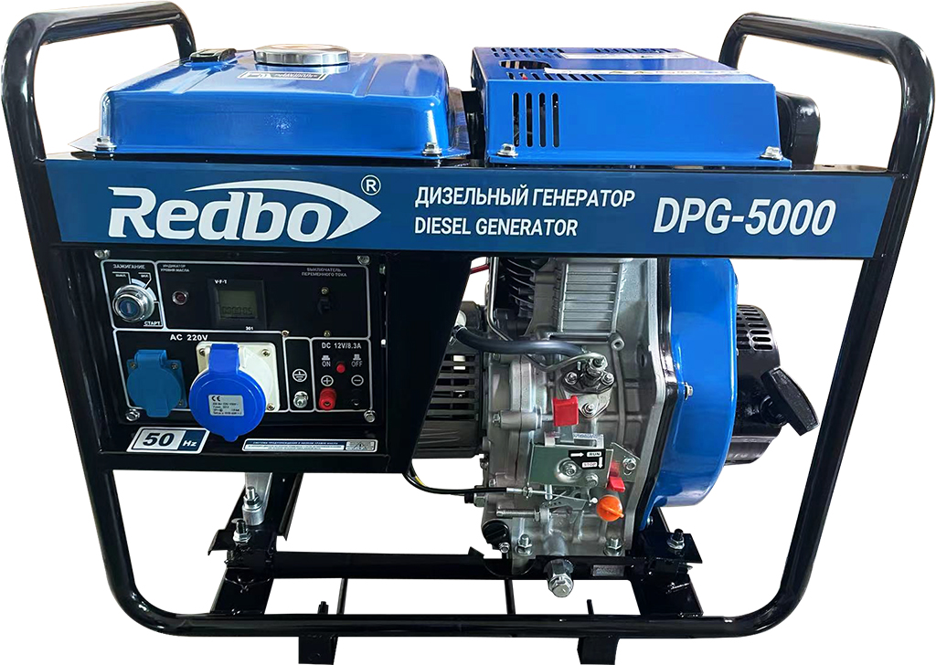 REDBO DPG-5000 Генератор дизельный (418см3, 5.0 кВт./5.5 кВт,ручной/электро стартер, дисплей) 3