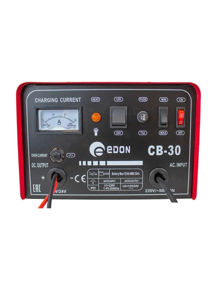 Edon CB-30 Устройство зарядное (12/24В, 12А, 25-125Ач, режим быстрой/медленной зарядки) 3
