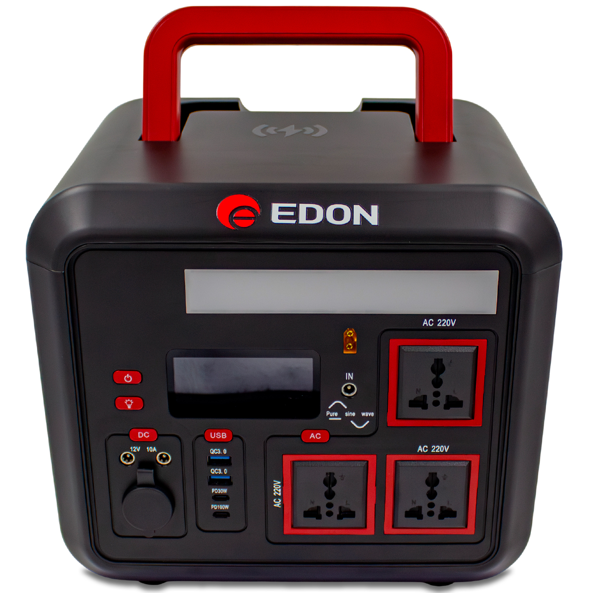 Edon PES-1200 Электростанция портативная (1200Вт;LiFePO4;12.8В/100Ач(1280Вт/ч, дисплей, LED подсвет) 5