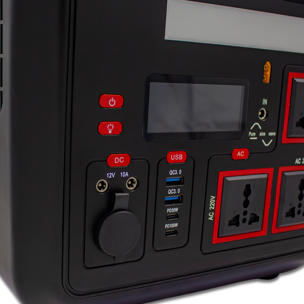 Edon PES-1200 Электростанция портативная (1200Вт;LiFePO4;12.8В/100Ач(1280Вт/ч, дисплей, LED подсвет) 6